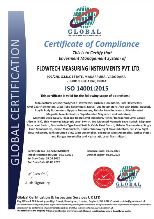 flowtech ISO 14001 2015 Certified Company